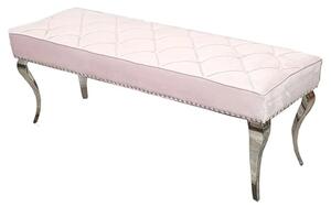 Laval Small Velvet Dining Bench In Pink