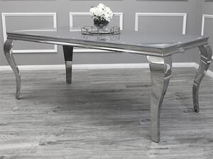 Laval Large Grey Glass Dining Table With Chrome Legs