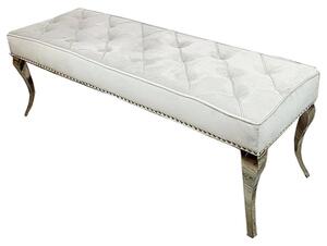 Laval Small Velvet Dining Bench In Light Grey