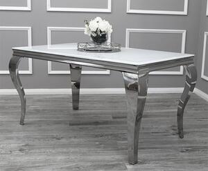 Laval Small White Glass Dining Table With Chrome Legs