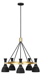 FE-JOAN5-MB Joan 5 Light Chandelier In Midnight Black And Burnished Brass