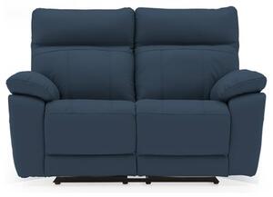 Posit Recliner Leather 2 Seater Sofa In Indigo Blue