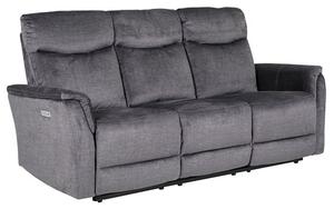 Maritime Electric Recliner Fabric 3 Seater Sofa In Graphite