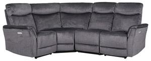 Maritime Electric Recliner Fabric Corner Sofa In Graphite