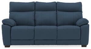 Posit Leather 3 Seater Sofa In Indigo Blue