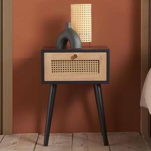 Coralie Wooden Bedside Cabinet With 1 Drawer In Black