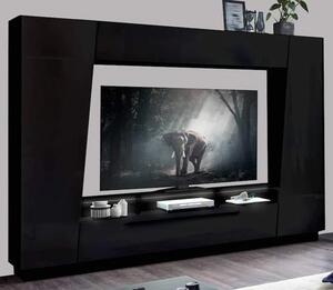 Elko High Gloss Entertainment Unit In Black With LED Lighting