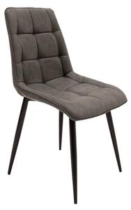 Tessa PU Leather Dining Chair With Metal Legs In Grey