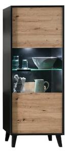 Aliso Wooden Display Cabinet In Artisan Oak With LED