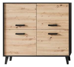 Aliso Wooden Sideboard With 4 Doors In Artisan Oak