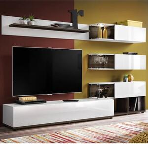 Sault High Gloss Entertainment Unit In White With LED Lighting