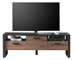 North Wooden TV Stand With 2 Doors In Okapi Walnut