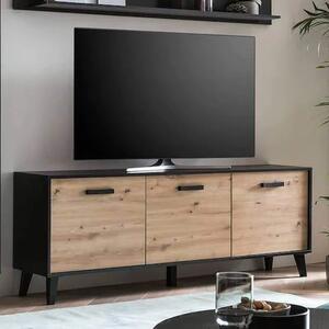 Aliso Wooden TV Stand With 3 Doors In Artisan Oak