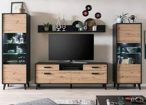 Aliso Living Room Furniture Set 2 In Artisan Oak With LED