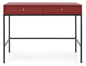 Malibu Wooden Computer Desk With 2 Drawers In Red