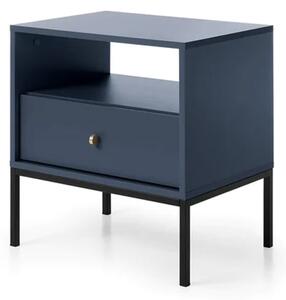 Malibu Wooden Side Table With 1 Drawer In Navy