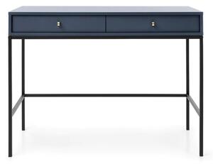 Malibu Wooden Computer Desk With 2 Drawers In Navy