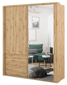 Aliso Wardrobe With 2 Sliding Doors With Drawers In Artisan Oak