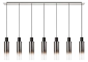 Fuse 7 Light Linear Ceiling Pendant in Polished Chrome with Ombre Effect Glass