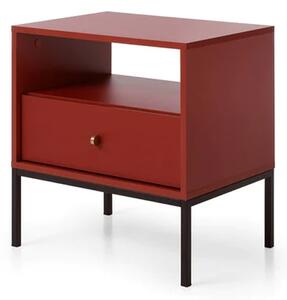 Malibu Wooden Side Table With 1 Drawer In Red