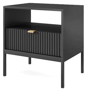 Napa Wooden Bedside Cabinet With 1 Door In Matt Black