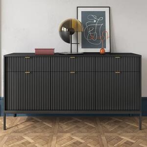 Napa Wooden Sideboard With 3 Doors 3 Drawers In Matt Black