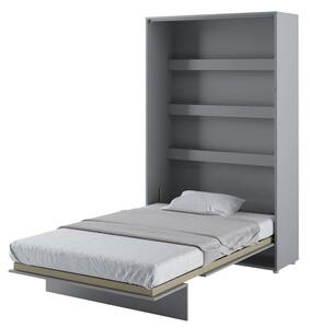 Cortez Wooden Small Double Bed Wall Vertical In Matt Grey With LED