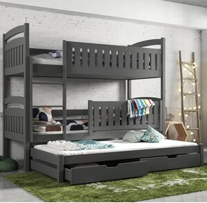 Beloit Bunk Bed And Trundle In Graphite With Bonnell Mattresses