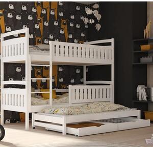 Beloit Bunk Bed And Trundle In White With Foam Mattresses