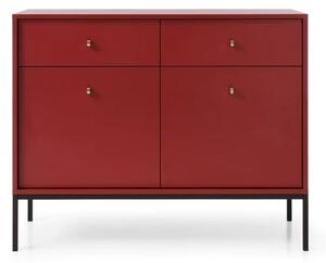 Malibu Wooden Sideboard With 2 Doors 2 Drawers In Red