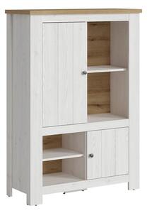 Clinton Display Cabinet With 2 Doors 4 Shelves In White Oak