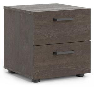 Denton Wooden Bedside Cabinet With 2 Drawers In Dark Oak