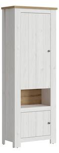 Clinton Wooden Storage Cabinet With 2 Doors In White And Oak