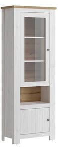 Clinton Wooden Display Cabinet With 2 Doors In White And Oak