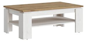 Clinton Wooden Coffee Table In White And Oak