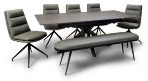 Lacole Extending Dining Table With 4 Nobo Chairs 1 Aara Bench