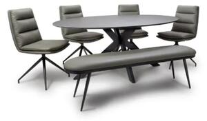 Lacole Dining Table With 4 Nobo Truffle Chairs And Aara Bench