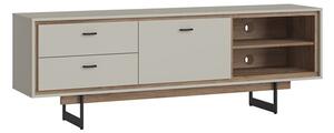 Royse Wooden TV Stand With 1 Door 2 Drawers In Grey And Oak