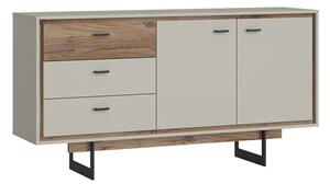 Royse Wooden Sideboard With 2 Doors 3 Drawers In Grey And Oak