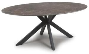 Gabri Sintered Stone Dining Table Oval In Marbled Effect