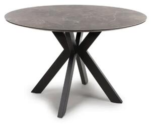 Gabri Sintered Stone Dining Table Large Round In Marbled Effect