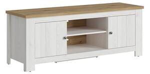 Clinton Wooden TV Stand With 2 Doors In White And Oak