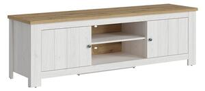 Clinton Wooden TV Stand Wide With 2 Doors In White And Oak