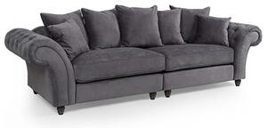 Haimi Fabric Sofa 4 Seater Sofa With Wooden Legs In Grey