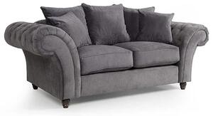 Haimi Fabric Sofa 2 Seater Sofa With Wooden Legs In Grey