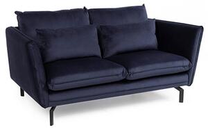 Edel Fabric 2 Seater Sofa With Black Metal Legs In Navy