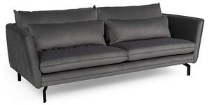 Edel Fabric 3 Seater Sofa With Black Metal Legs In Grey