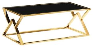 Magni Black Glass Coffee Table With Gold Metal Frame