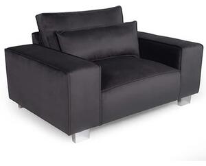 Hazel Fabric 1 Seater Sofa With Chrome Metal Legs In Steel