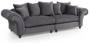 Haimi Fabric Sofa 3 Seater Sofa With Wooden Legs In Grey